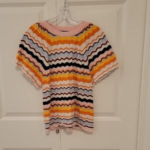 Colorful Striped Short Sleeve Top